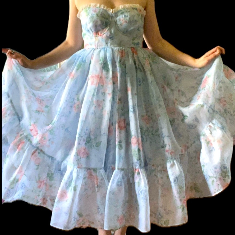 Pastel floral Selkie dress